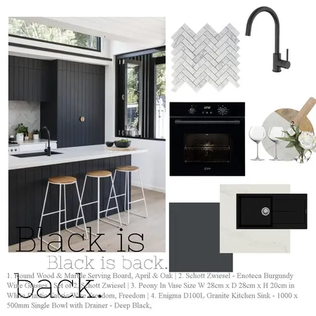 Black Kitchen Interior Design Mood Board by thebohemianstylist on Style Sourcebook
