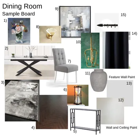 Dining Room sample board Interior Design Mood Board by leannelouise on Style Sourcebook