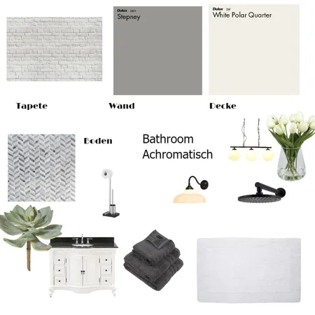 Achromatisch Bathroom Interior Design Mood Board by Anne on Style Sourcebook