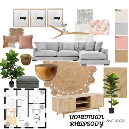 BOHEMIAN RHAPSODY - Living Room Interior Design Mood Board by Danelle_kat on Style Sourcebook