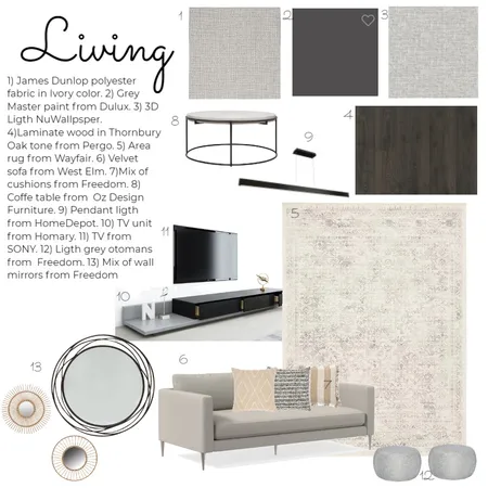 Living Interior Design Mood Board by veronacoronel on Style Sourcebook