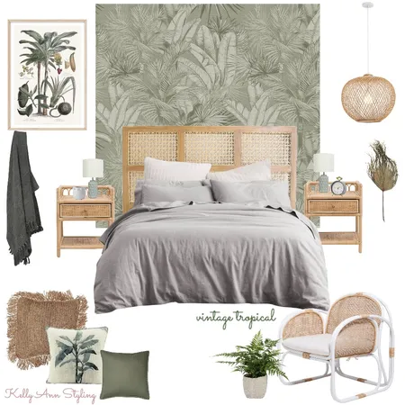 Vintage Tropical bedroom Interior Design Mood Board by Kelly on Style Sourcebook