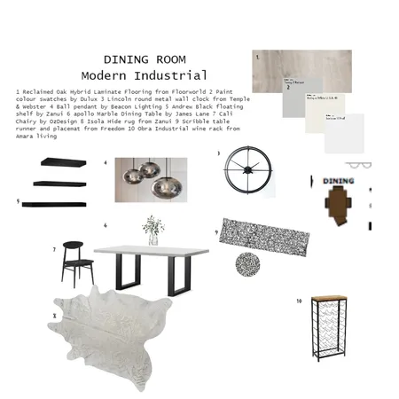 sample board dining room Interior Design Mood Board by mjallen on Style Sourcebook