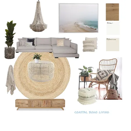 Coastal boho living room Interior Design Mood Board by Lauren R on Style Sourcebook