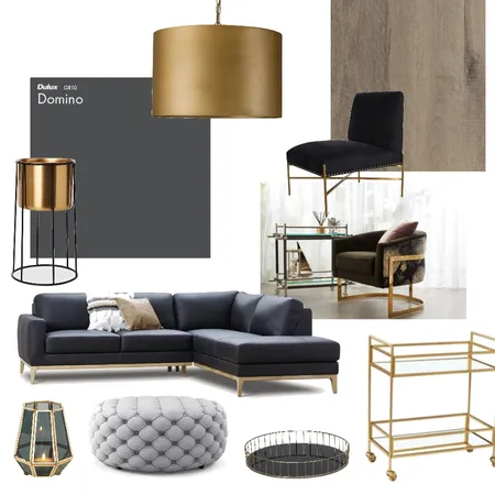 black&gold Interior Design Mood Board by kirstyk on Style Sourcebook