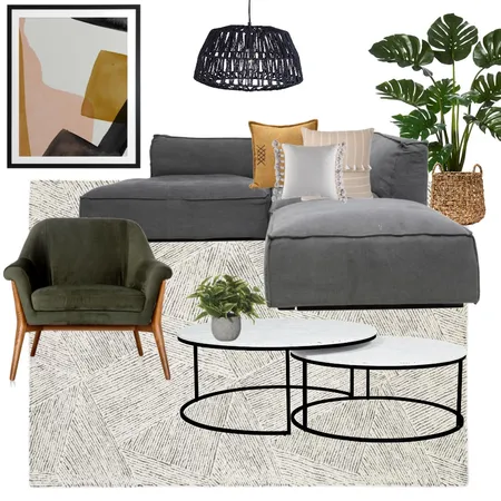 Modern Living Room Interior Design Mood Board by MEGHAN ELIZABETH on Style Sourcebook