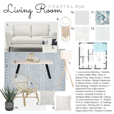 Module 9 - Living Room Interior Design Mood Board by Amber Cynthie Design on Style Sourcebook
