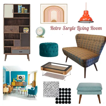 Retro style living room Interior Design Mood Board by TerryJo on Style Sourcebook