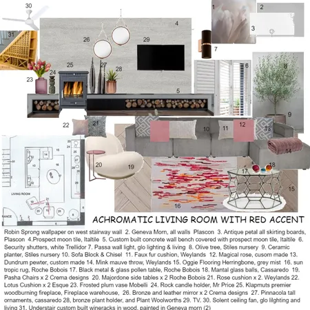 achromatic living room Interior Design Mood Board by glynis on Style Sourcebook