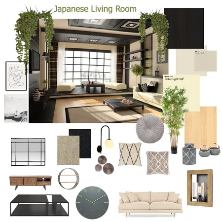 Japanese Living Room Interior Design Mood Board by Angela Holloway on Style Sourcebook