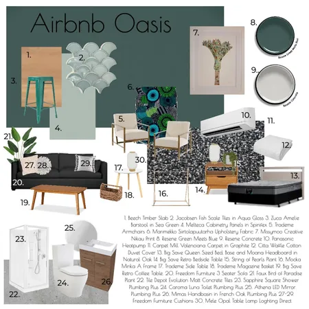 Airbnb Oasis Interior Design Mood Board by lloyd_carley on Style Sourcebook