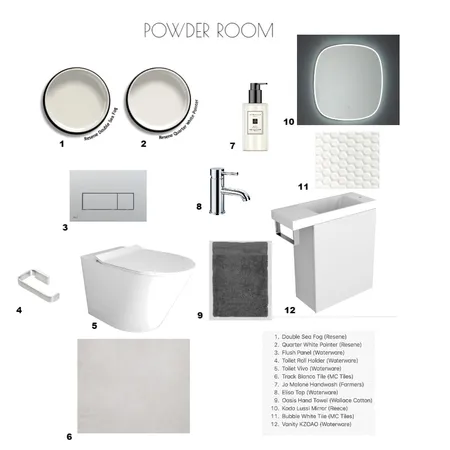 POWDER ROOM Interior Design Mood Board by SJW Interiors on Style Sourcebook