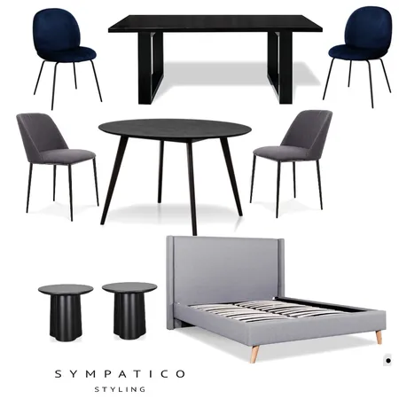 Nightfall Display - Table seating and Bedroom Interior Design Mood Board by NickySPS on Style Sourcebook