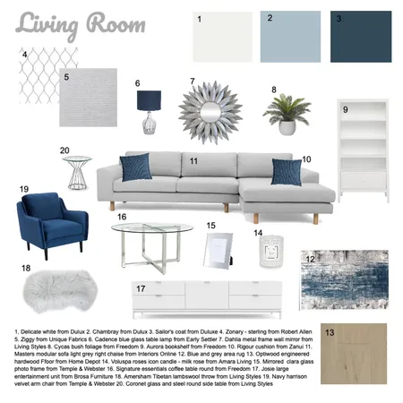 Assignment 9 - Living Room Interior Design Mood Board by Kayleehiggins on Style Sourcebook