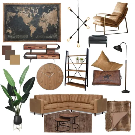 Industrial living room Interior Design Mood Board by AV Design on Style Sourcebook