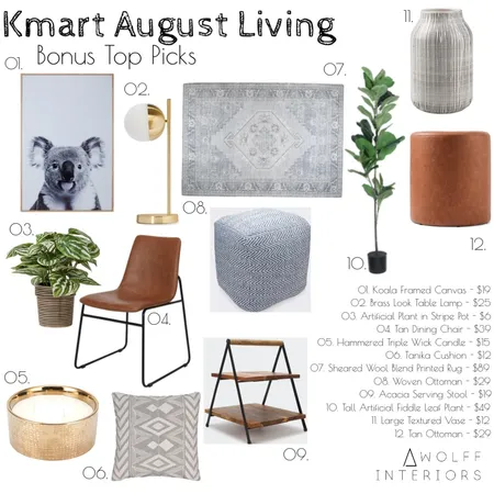 Kmart August Living Interior Design Mood Board by awolff.interiors on Style Sourcebook