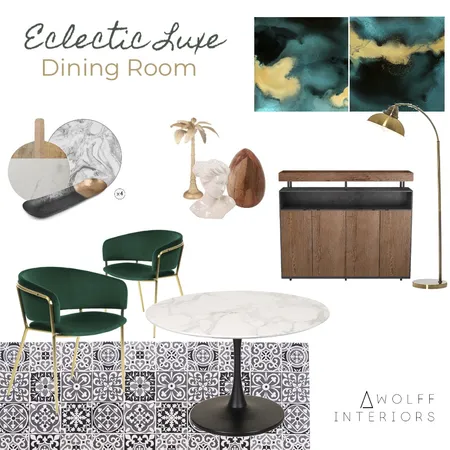 Luxury Eclectic Dining Room Interior Design Mood Board by awolff.interiors on Style Sourcebook