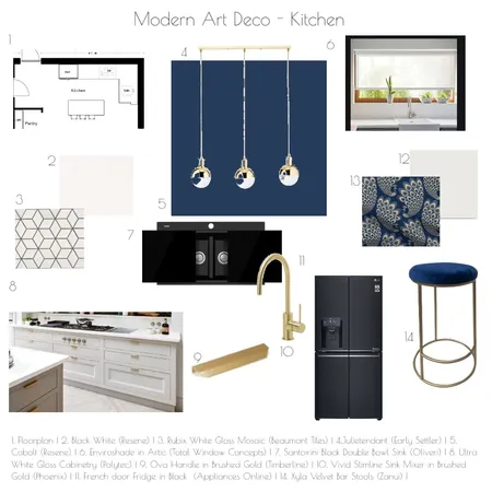 Modern Art Deco - Kitchen Interior Design Mood Board by KateLT on Style Sourcebook