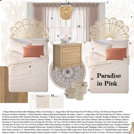 paradise in pink Interior Design Mood Board by chloerochette on Style Sourcebook