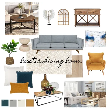 Rustic Living Room Interior Design Mood Board by Clara Cordero on Style Sourcebook
