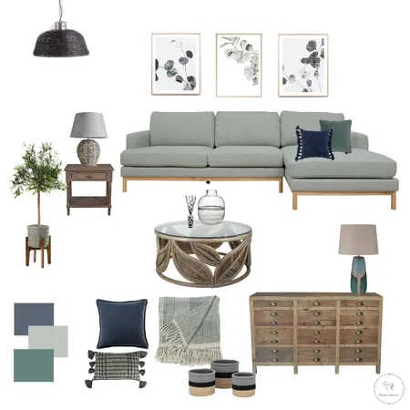 Blue and Green living room Interior Design Mood Board by Chestnut Interior Design on Style Sourcebook