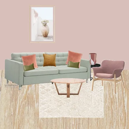 Linig room pink&green 2 Interior Design Mood Board by Iana on Style Sourcebook