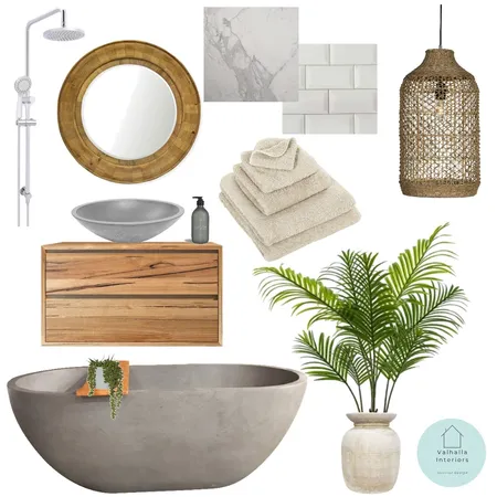 natural bathroom Interior Design Mood Board by Valhalla Interiors on Style Sourcebook