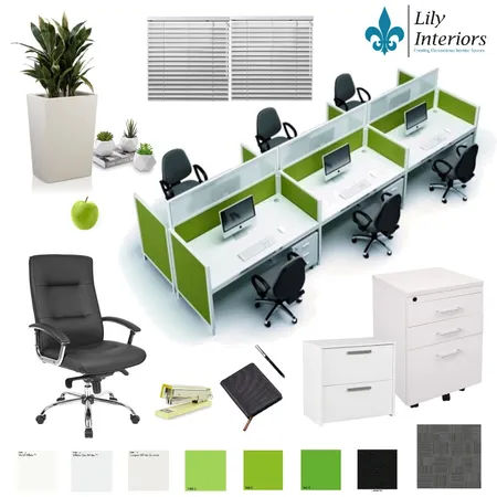 Green Office Space Mood Board - Fresh & Clean Interior Design Mood Board by Lily Interiors on Style Sourcebook