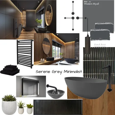 Bold-Grey Minimalist Bathroom Interior Design Mood Board by MogotsiKay on Style Sourcebook