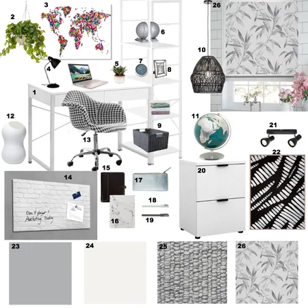 Study room sampleboard Interior Design Mood Board by Purvi on Style Sourcebook