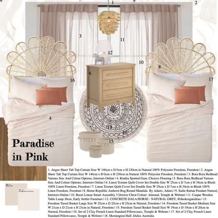 Paradise in Pink _ ChloeR Interior Design Mood Board by chloerochette on Style Sourcebook