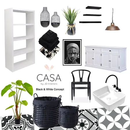 Laundry Room (Black and White Concept) Interior Design Mood Board by jenickadeloeste on Style Sourcebook