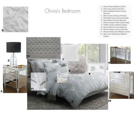 Olivia's Bedroom Interior Design Mood Board by SJW Interiors on Style Sourcebook