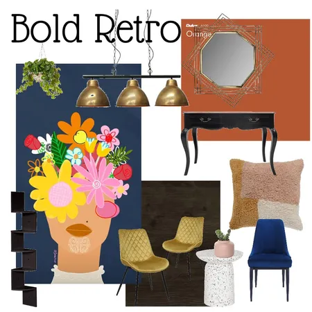 Bold Retro Interior Design Mood Board by INTERIORS for living on Style Sourcebook