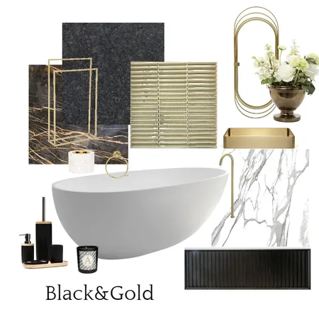 Black&Gold Bath Interior Design Mood Board by Infinix Design on Style Sourcebook