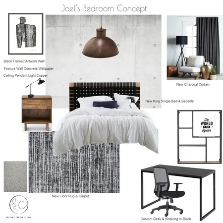 Teenager Boy Bedroom Interior Design Mood Board by Sara Campbell on Style Sourcebook