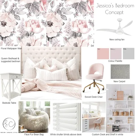 Teenager Girl Bedroom Concept Interior Design Mood Board by Sara Campbell on Style Sourcebook