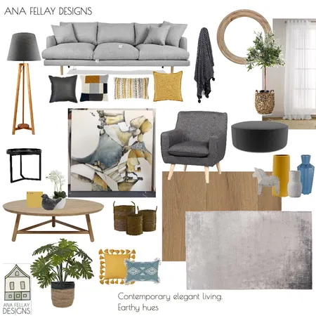 Mustard Living Interior Design Mood Board by Ana Fellay on Style Sourcebook