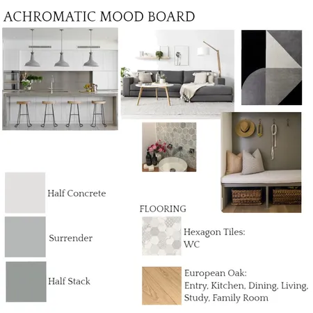 Achromatic Colour Scheme Interior Design Mood Board by AnjaDesign on Style Sourcebook