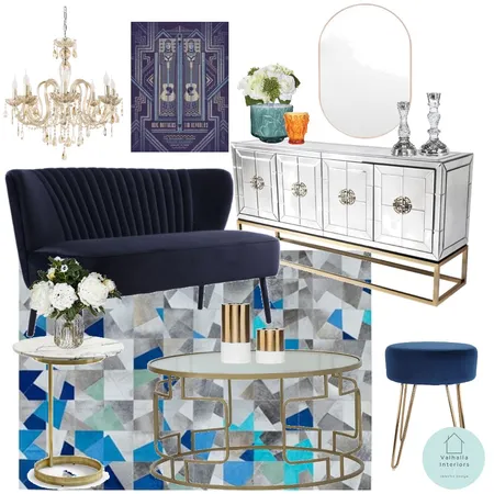 art deco lounge room Interior Design Mood Board by Valhalla Interiors on Style Sourcebook