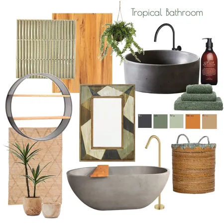 Tropical Bathroom Interior Design Mood Board by Fri_Lina on Style Sourcebook