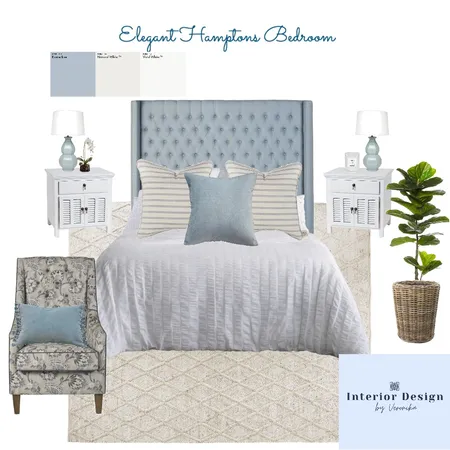 Elegant Hamptons Bedroom Interior Design Mood Board by Interior Design by Veronika on Style Sourcebook