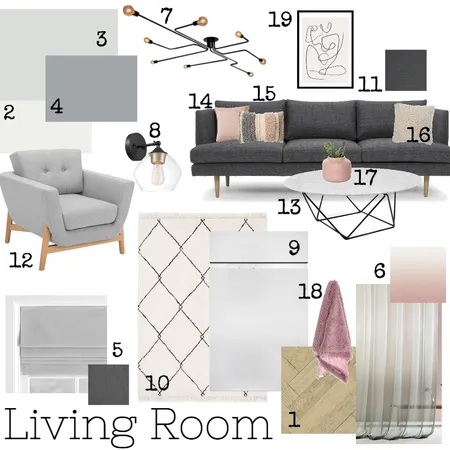 IDI Unit 9 Assignment: Livingroom Interior Design Mood Board by Designs by Hannah Elizebeth on Style Sourcebook