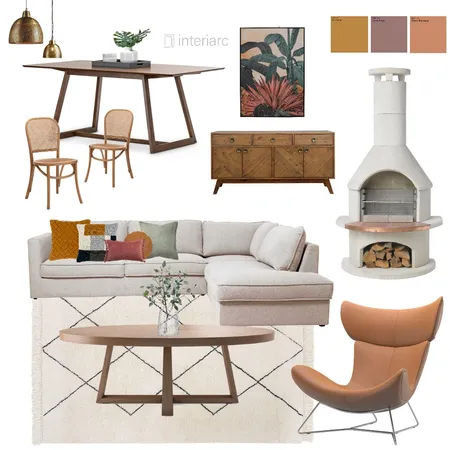 living room with fireplace Interior Design Mood Board by interiarc on Style Sourcebook