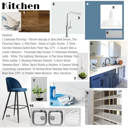 Kitchen Sampleboard Monochromatic Blue Interior Design Mood Board by Sarstally on Style Sourcebook