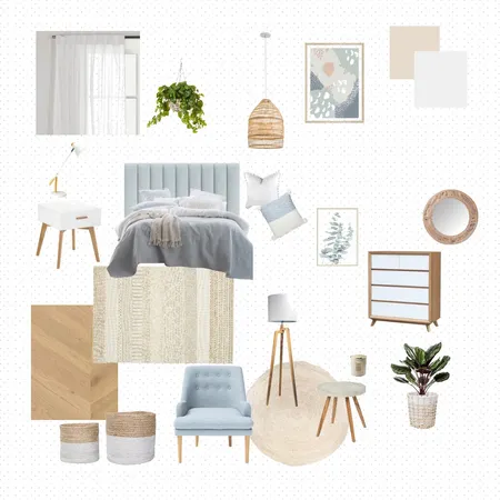 Scandi Bedroom Blue Accents Interior Design Mood Board by Jess Fernandez on Style Sourcebook