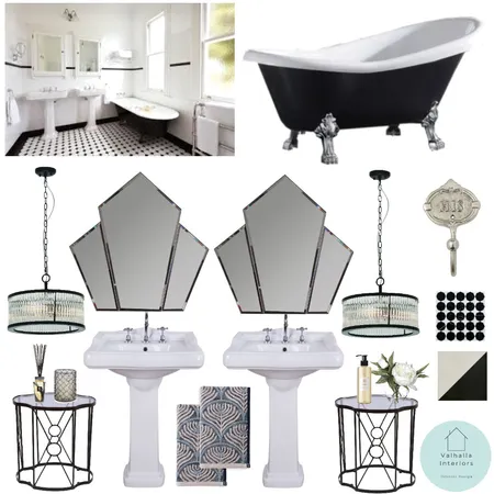 art deco bathroom Interior Design Mood Board by Valhalla Interiors on Style Sourcebook