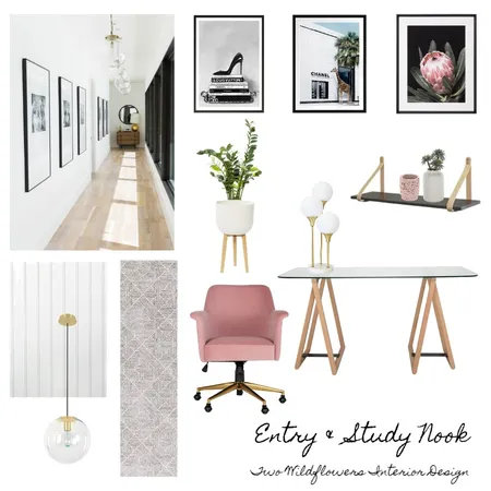 Laura Entry & Study Nook Interior Design Mood Board by Two Wildflowers on Style Sourcebook