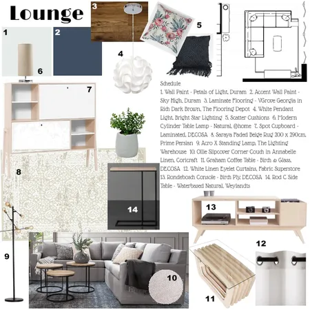 Monochromatic Blue Lounge Interior Design Mood Board by Sarstally on Style Sourcebook