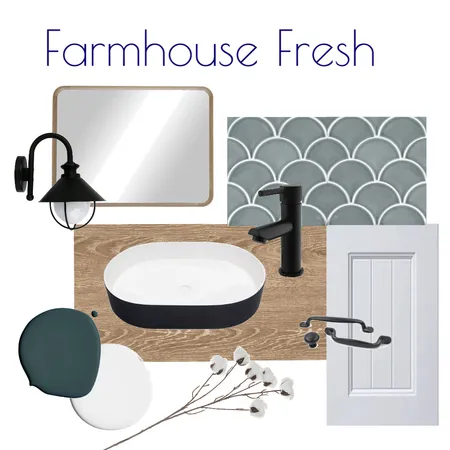 Farmhouse Fresh Flatlay Bathroom Interior Design Mood Board by Kohesive on Style Sourcebook